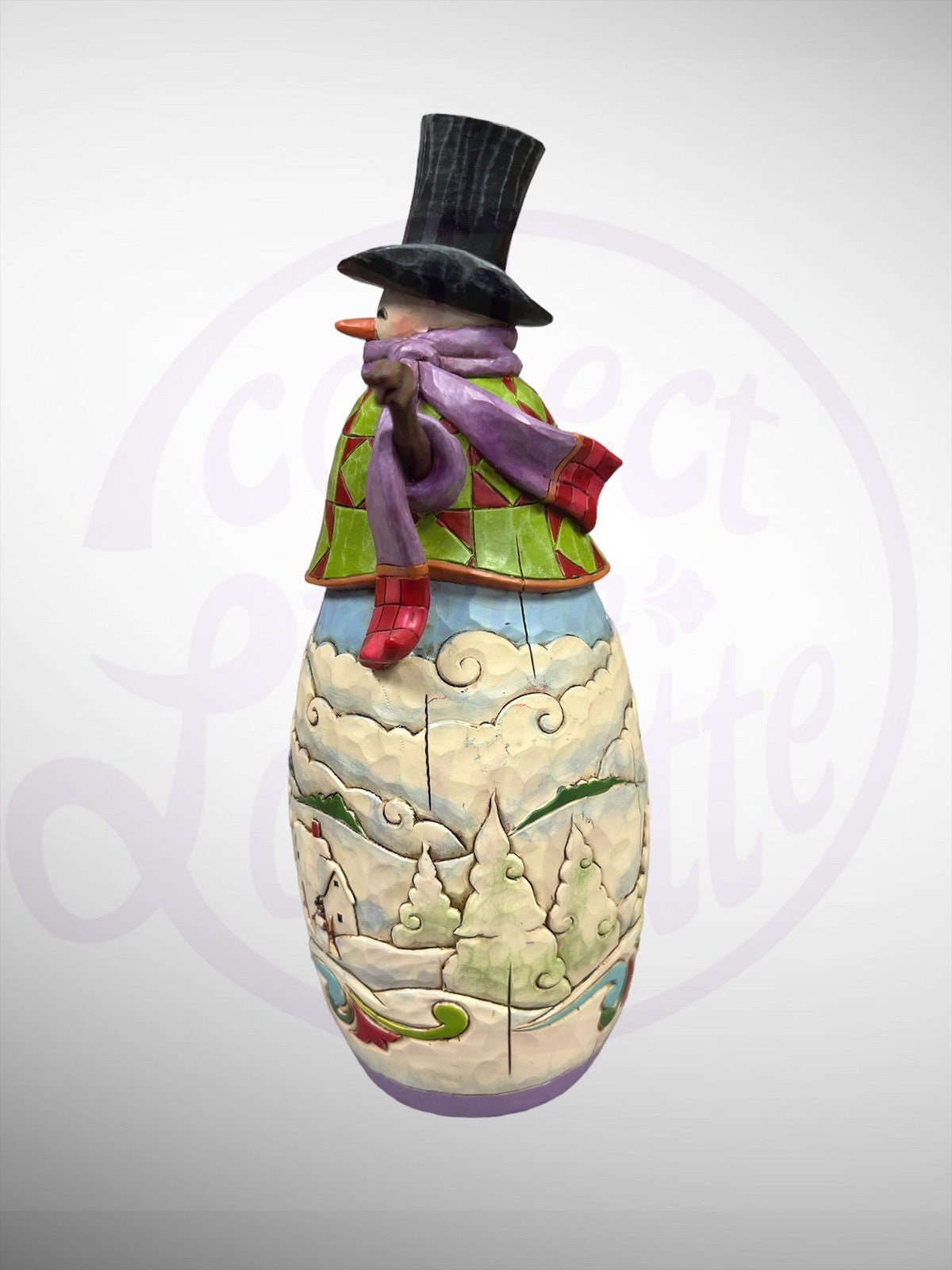 Jim Shore Heartwood Creek - Snowy Wonders Snowman Winter Scene Snowball Figurine (No Box)